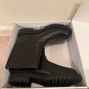 Calvin Klein Black Leather Chelsea Boots New in Box